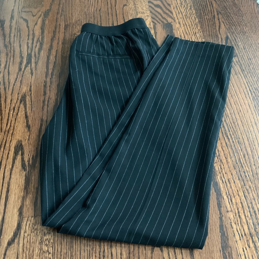 Black striped chinos